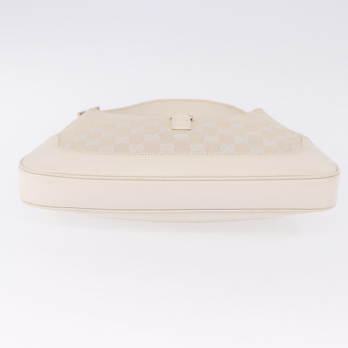 GUCCI GG Canvas Jackie Hand Bag White Silver 001 3306 Auth 195747V
