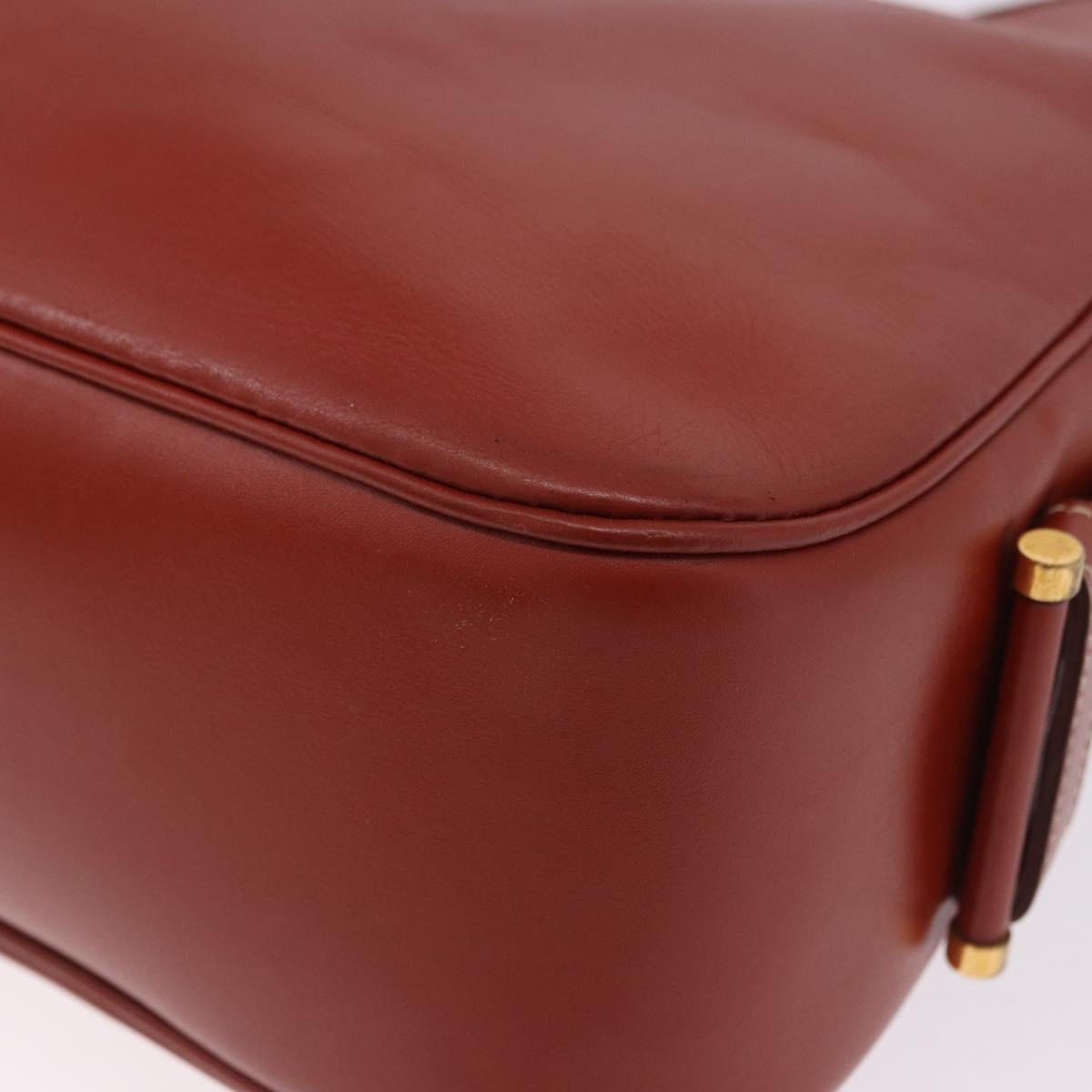 HERMES Sako Shoulder Bag Leather Brown Gold Auth 195752M