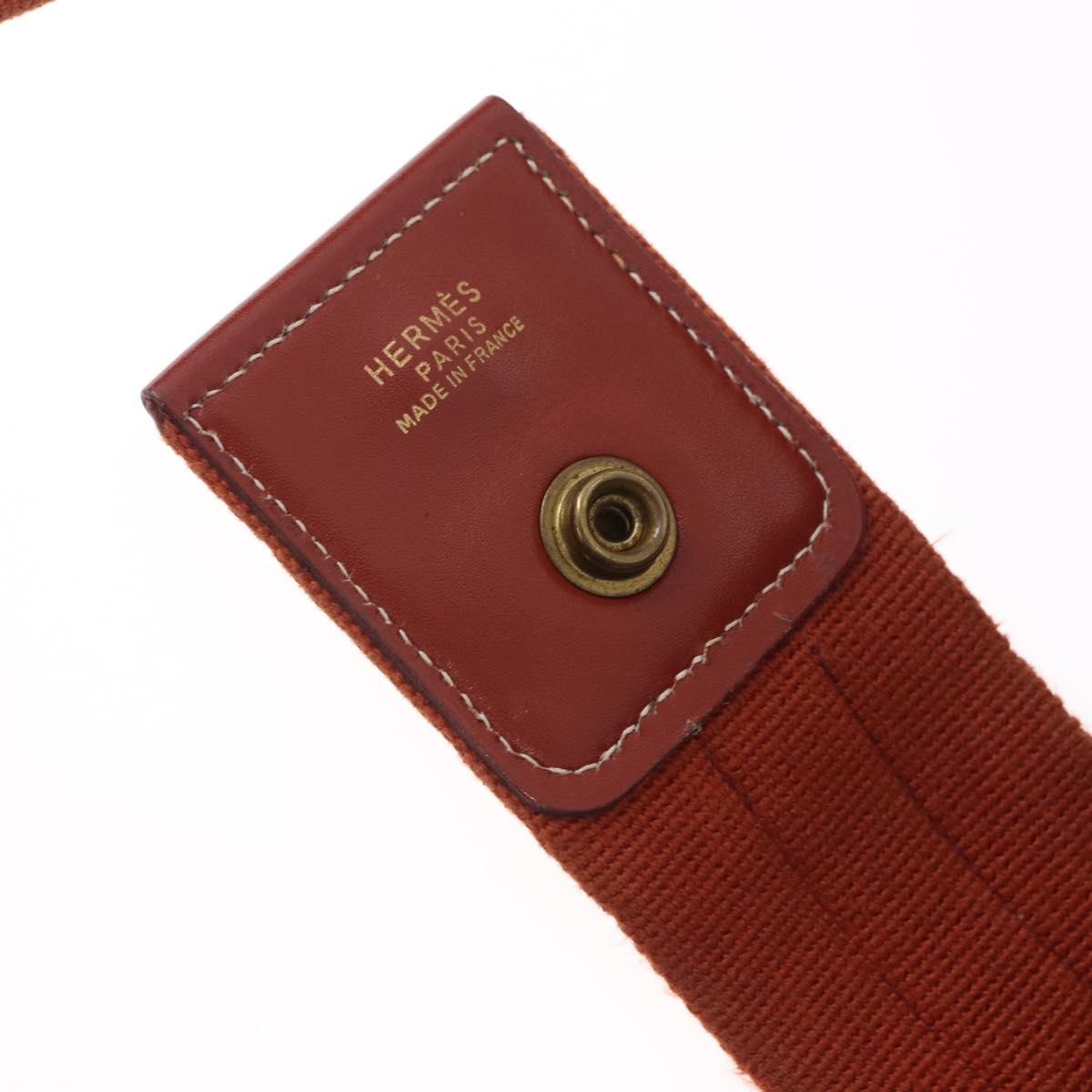 HERMES Sako Shoulder Bag Leather Brown Gold Auth 195752M
