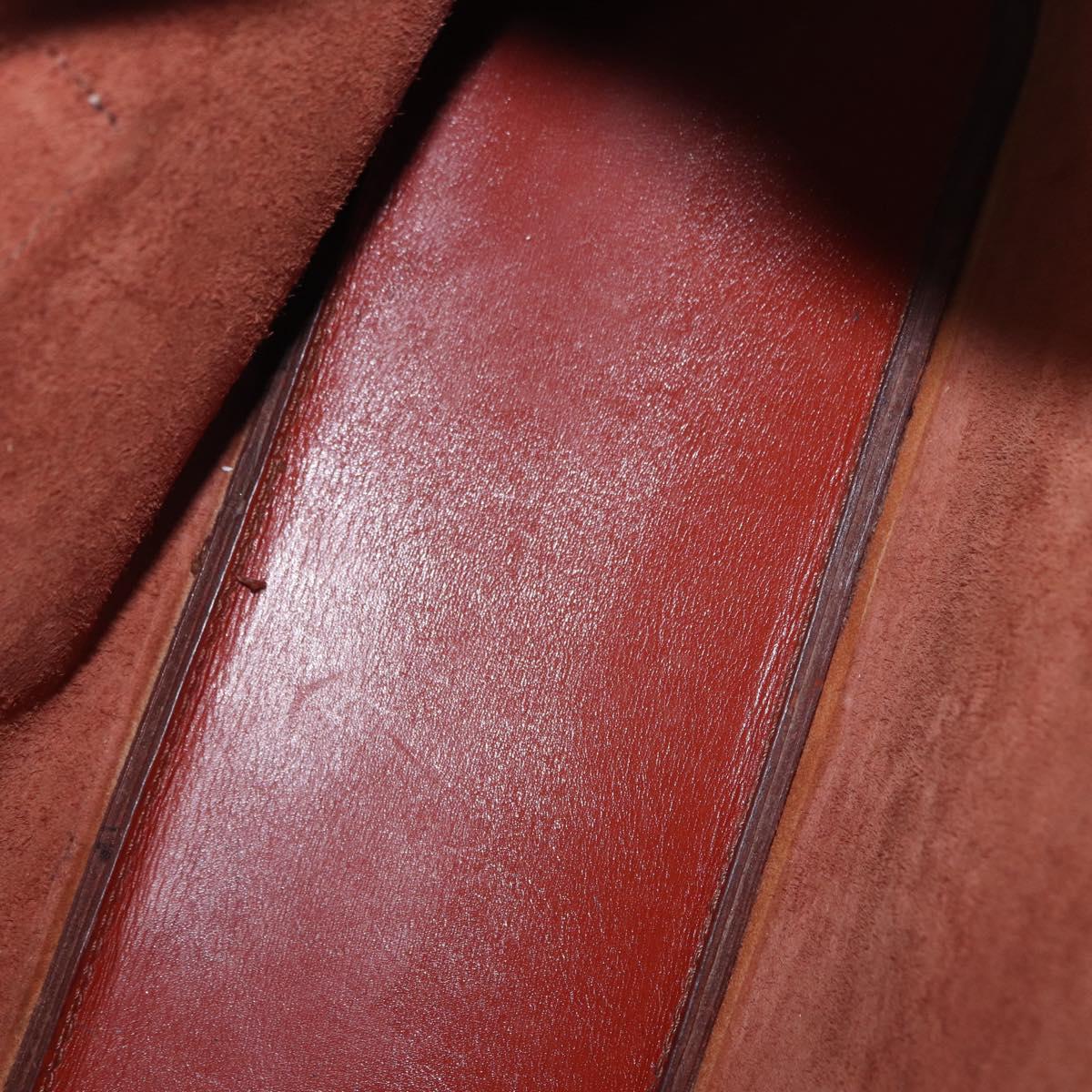 HERMES Sako Shoulder Bag Leather Brown Gold Auth 195752M