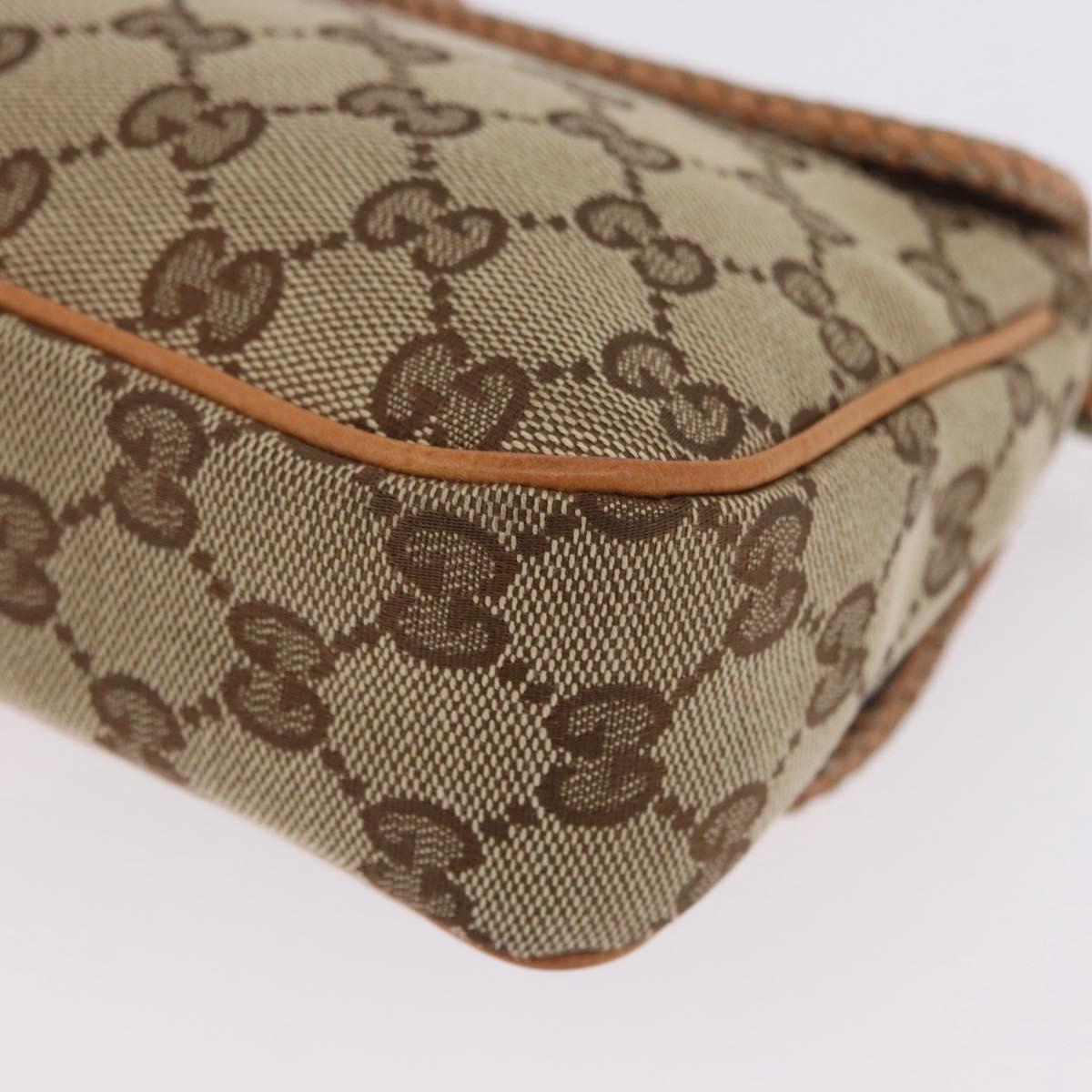 GUCCI GG Canvas Chain Shoulder Bag Beige Gold 257032 Auth 195753V