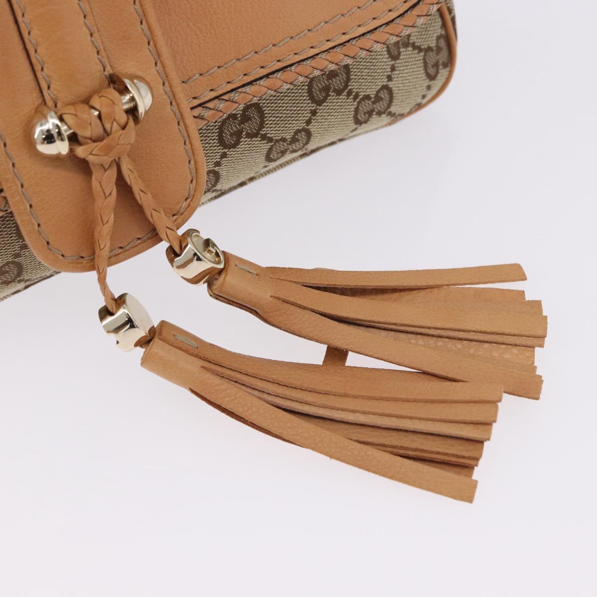 GUCCI GG Canvas Chain Shoulder Bag Beige Gold 257032 Auth 195753V