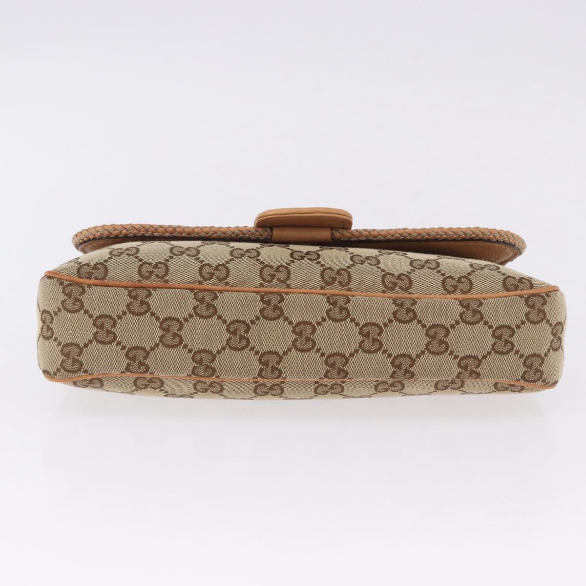 GUCCI GG Canvas Chain Shoulder Bag Beige Gold 257032 Auth 195753V