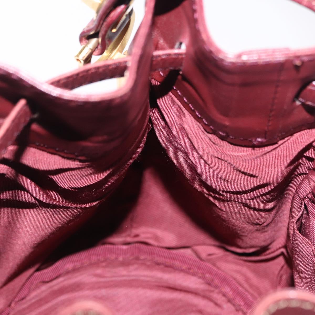 CARTIER Must Line Shoulder Bag Leather Bordeaux Gold Tone Auth 195766