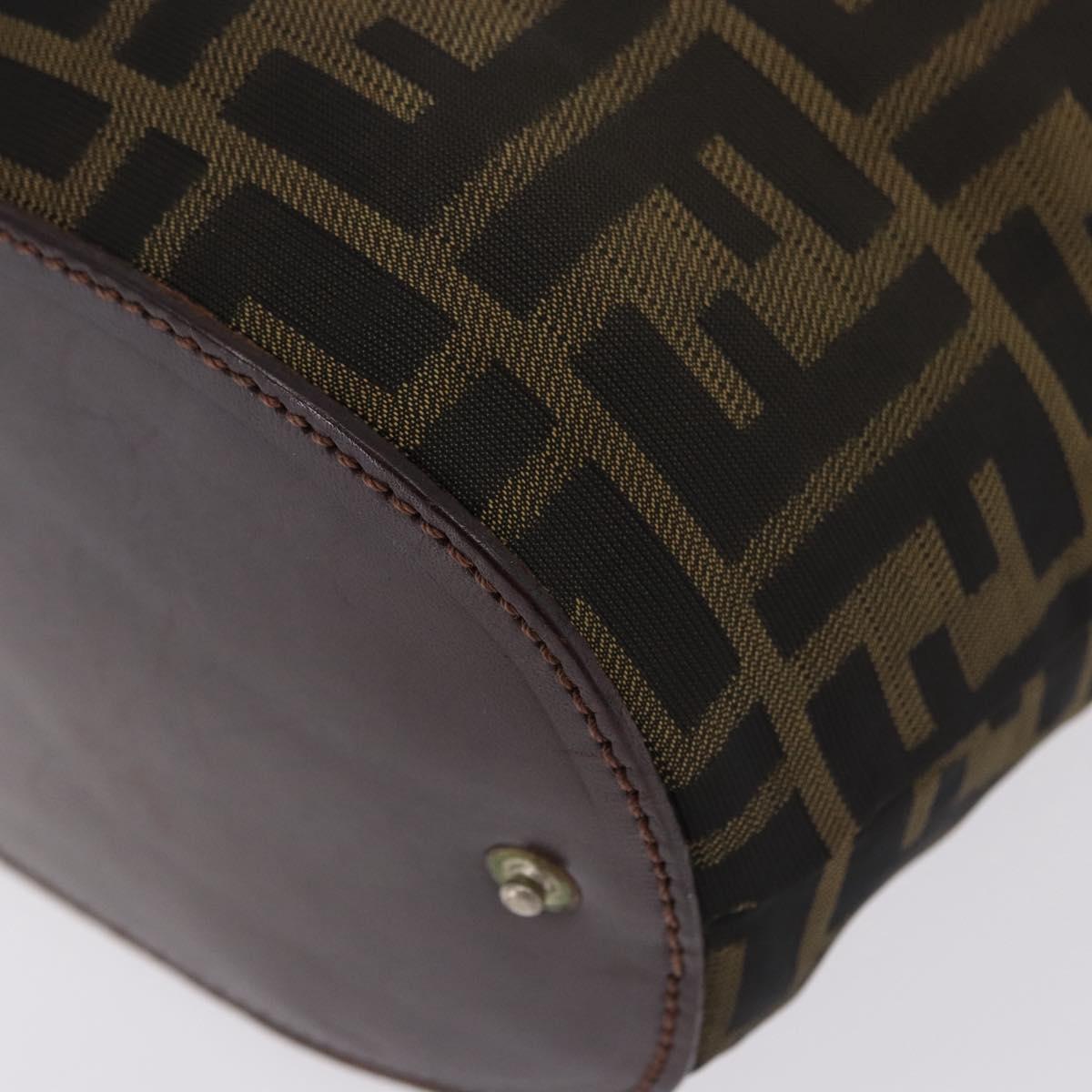 FENDI Zucca Canvas Hand Bag Brown Auth 195772