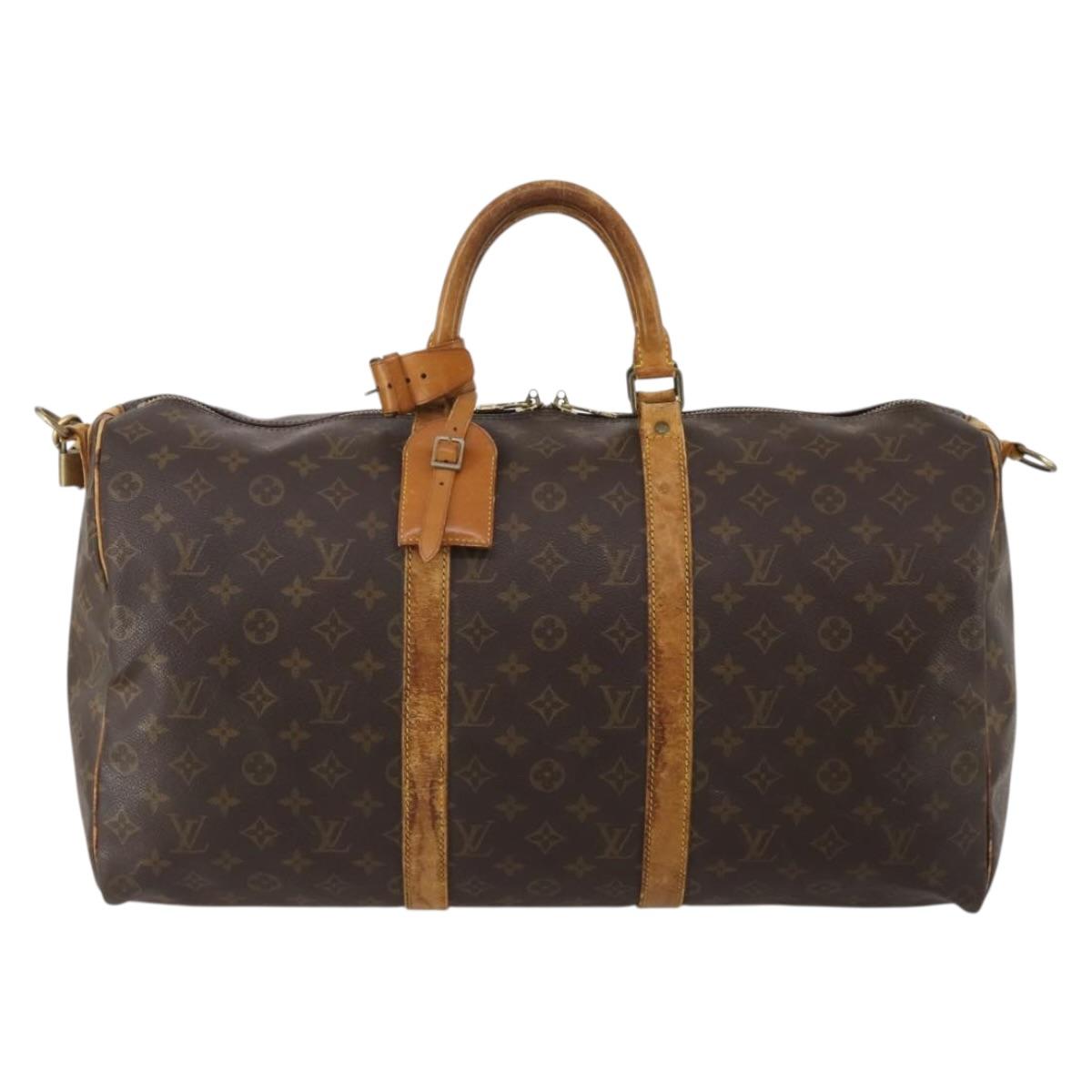 LOUIS VUITTON Monogram Keepall Bandouliere 50 Boston Bag M41416 LV Auth 195773