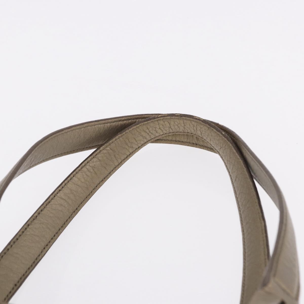 LOEWE Tote Bag Leather Gold Tone Auth 195777V