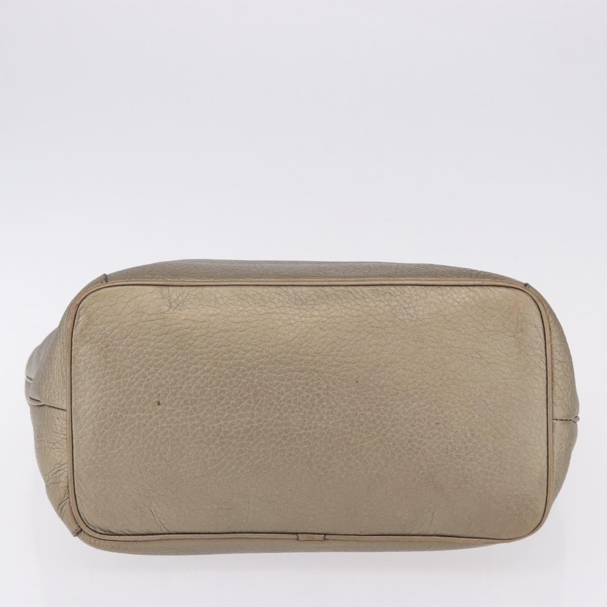 LOEWE Tote Bag Leather Gold Tone Auth 195777V
