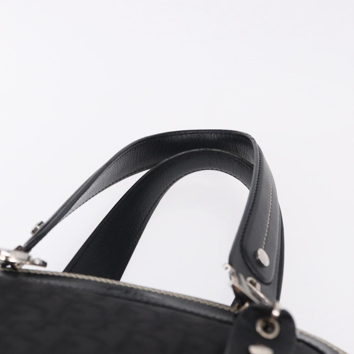 Christian Dior Trotter Canvas Hand Bag Black Silver Auth 195785V
