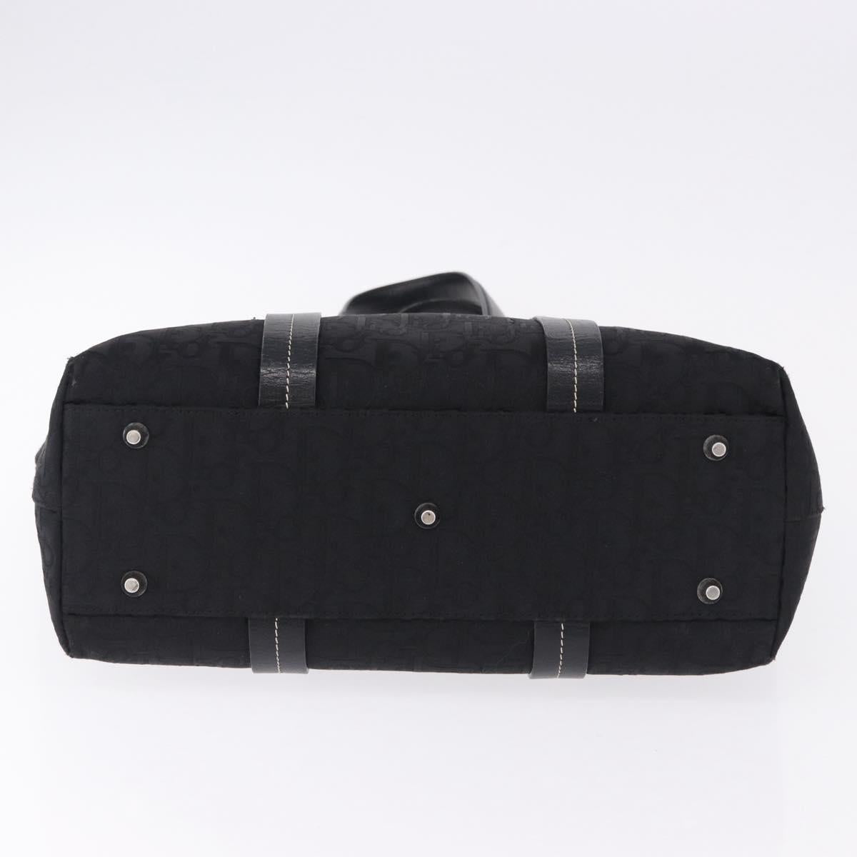 Christian Dior Trotter Canvas Hand Bag Black Silver Auth 195785V