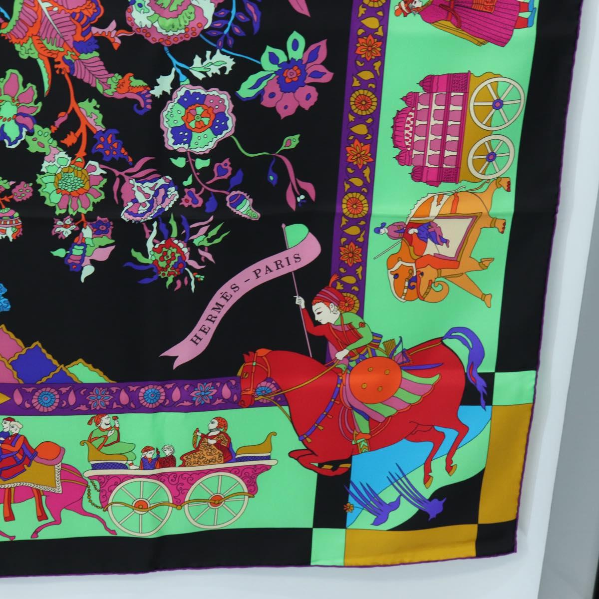 HERMES Scarf ""fantaisies indiennes"" Silk Multicolor Auth 195787M