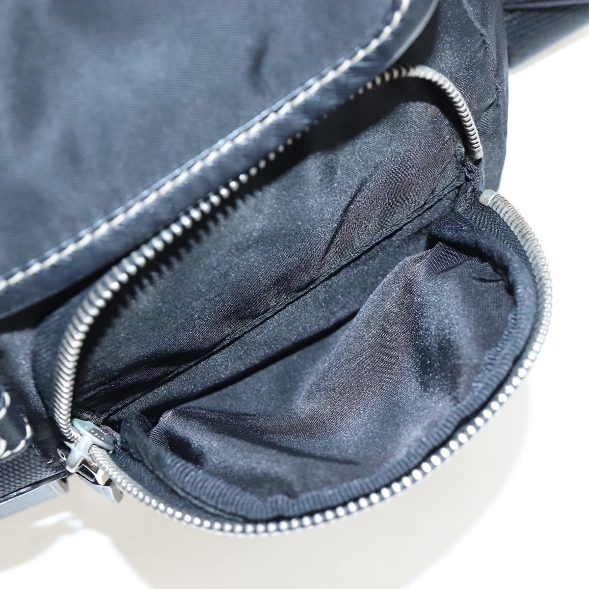 PRADA Nylon Shoulder Bag Black Silver Auth 195790V
