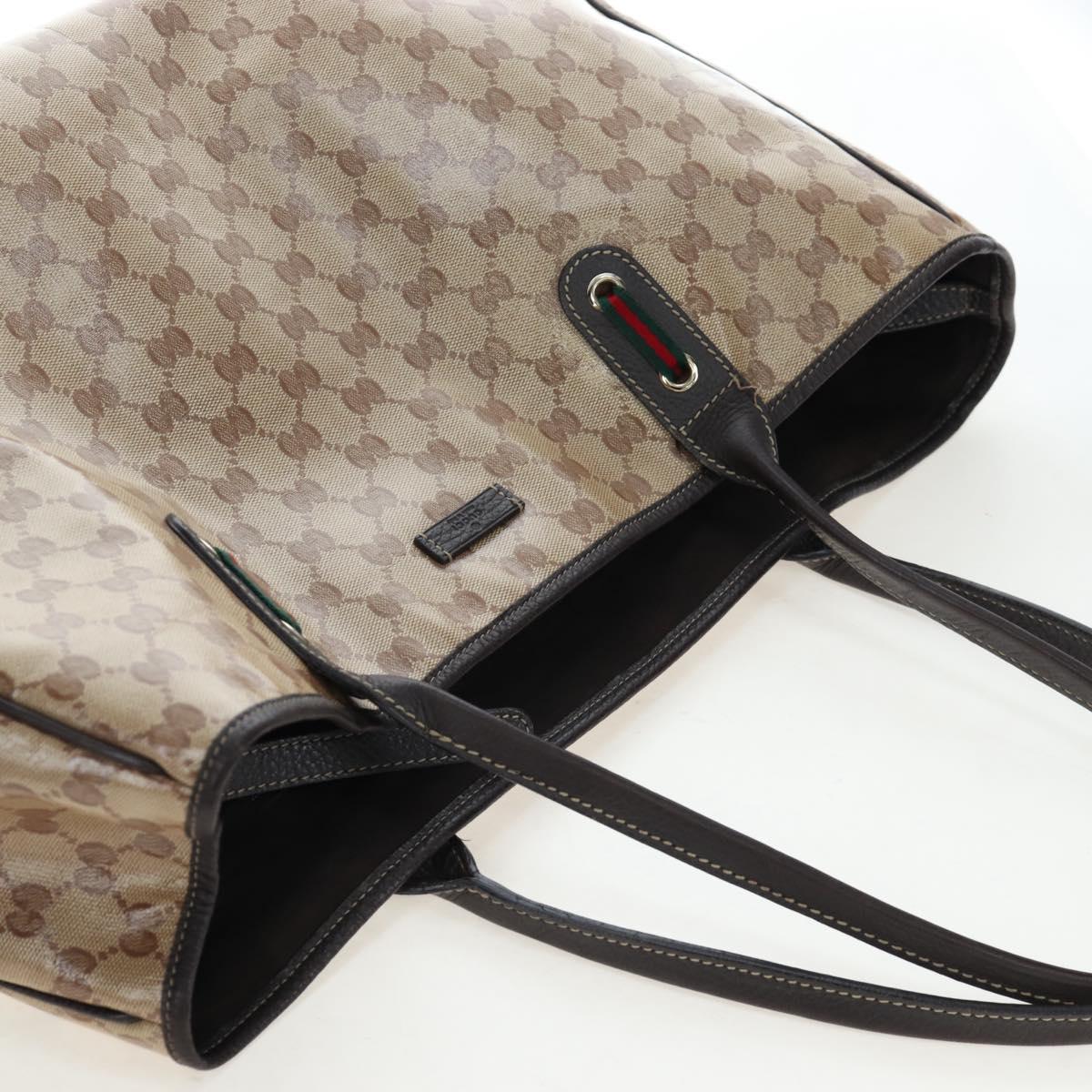 GUCCI GG Crystal Tote Bag Coated Canvas Outlet Beige Gold 293589 Auth 195792V