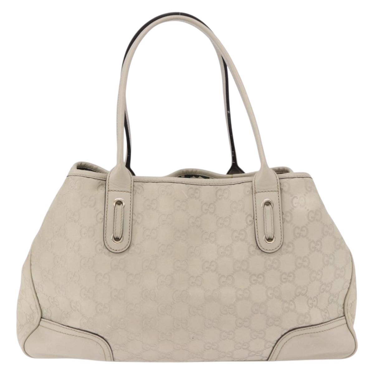 GUCCI GuccissimaGG Pretty Tote Bag Leather Ivory 163805 Auth 195794V