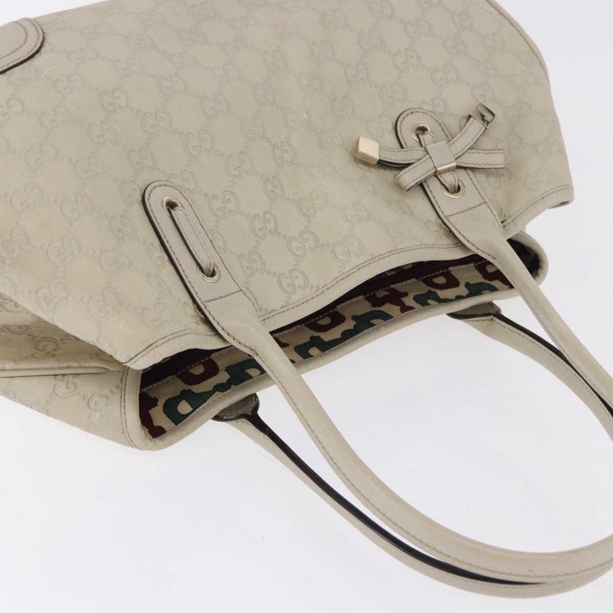 GUCCI GuccissimaGG Pretty Tote Bag Leather Ivory 163805 Auth 195794V