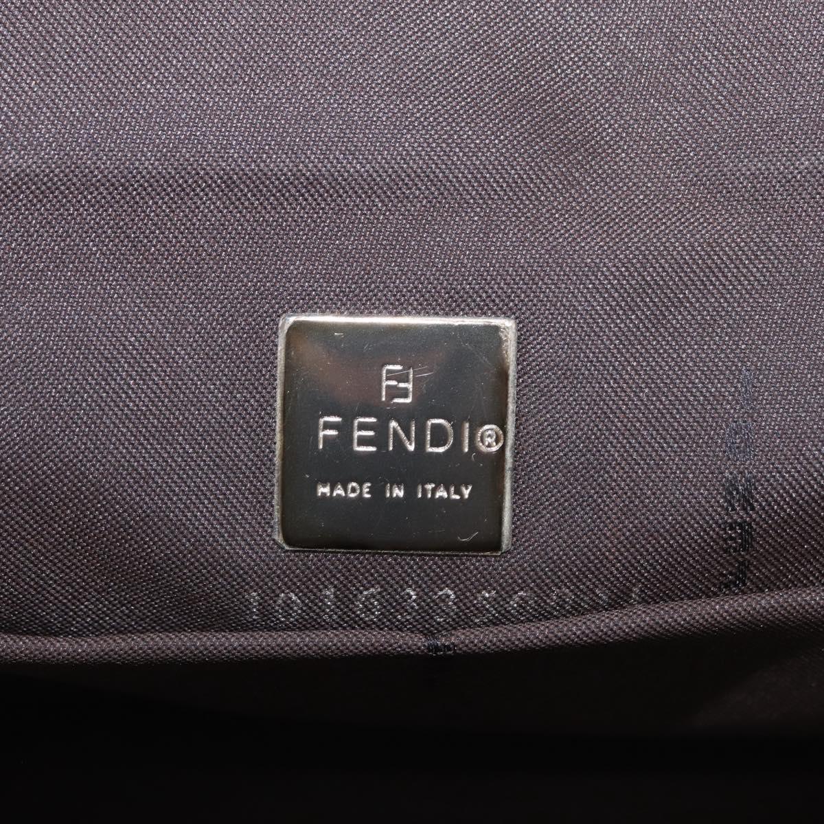 FENDI Zucca Canvas Mamma Baguette Hand Bag Brown Silver Auth 195795V