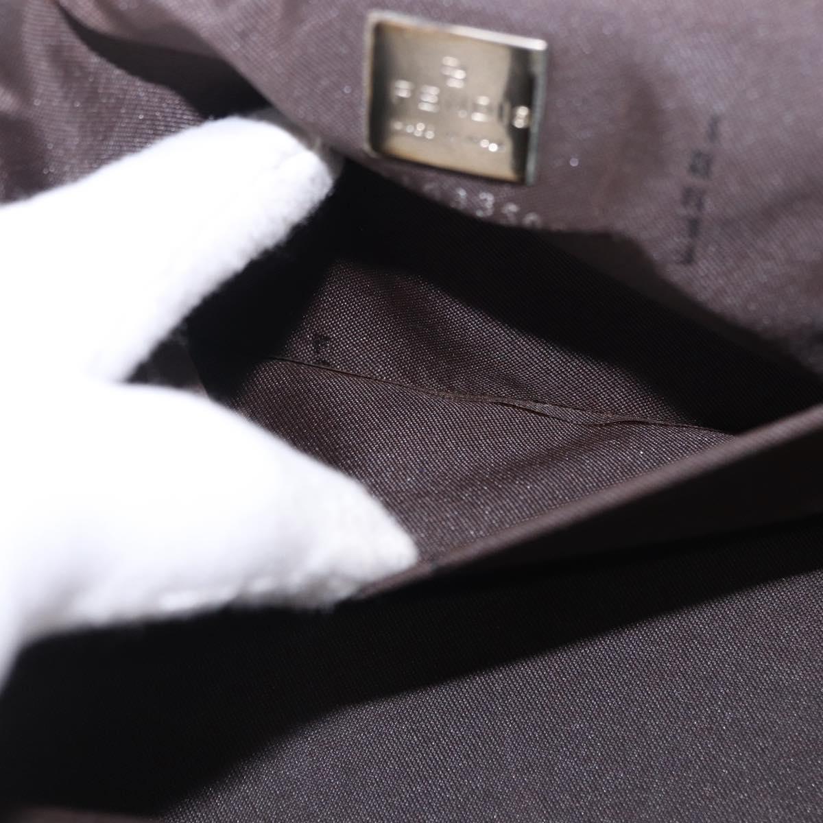 FENDI Zucca Canvas Mamma Baguette Hand Bag Brown Silver Auth 195795V