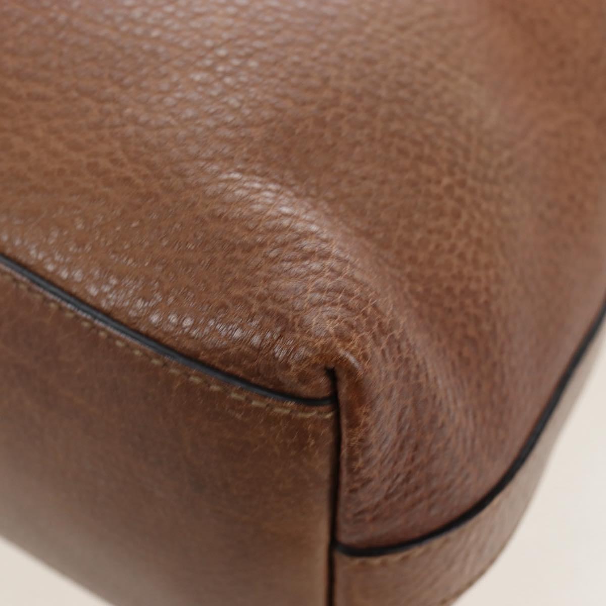 GUCCI Interlocking Hand Bag Leather 2way Brown Silver 326514 Auth 195798V