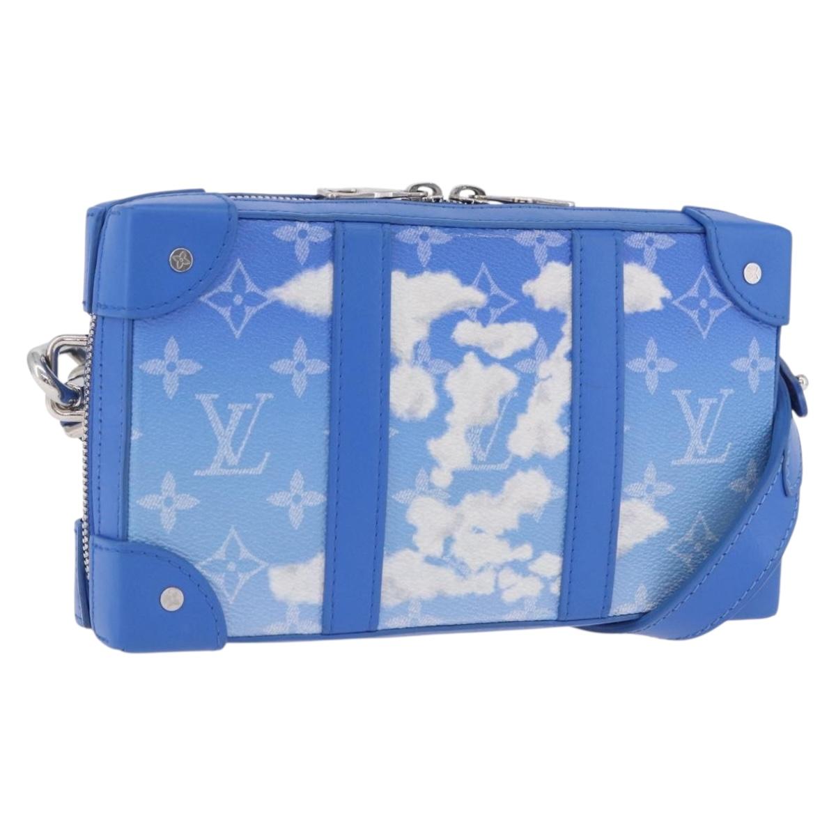 LOUIS VUITTON Monogram Clouds Soft Trunk Wallet Bag Blue M45432 LV Auth 195901M