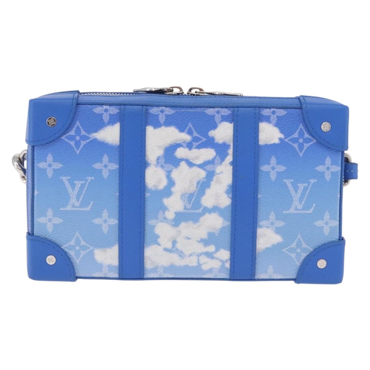 LOUIS VUITTON Monogram Clouds Soft Trunk Wallet Bag Blue M45432 LV Auth 195901M