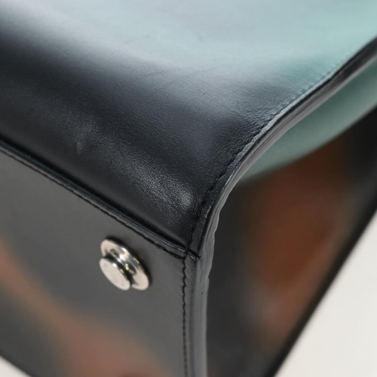 LOUIS VUITTON City Steamer MM Hand Bag Leather Black Silver LV Auth 195902SM