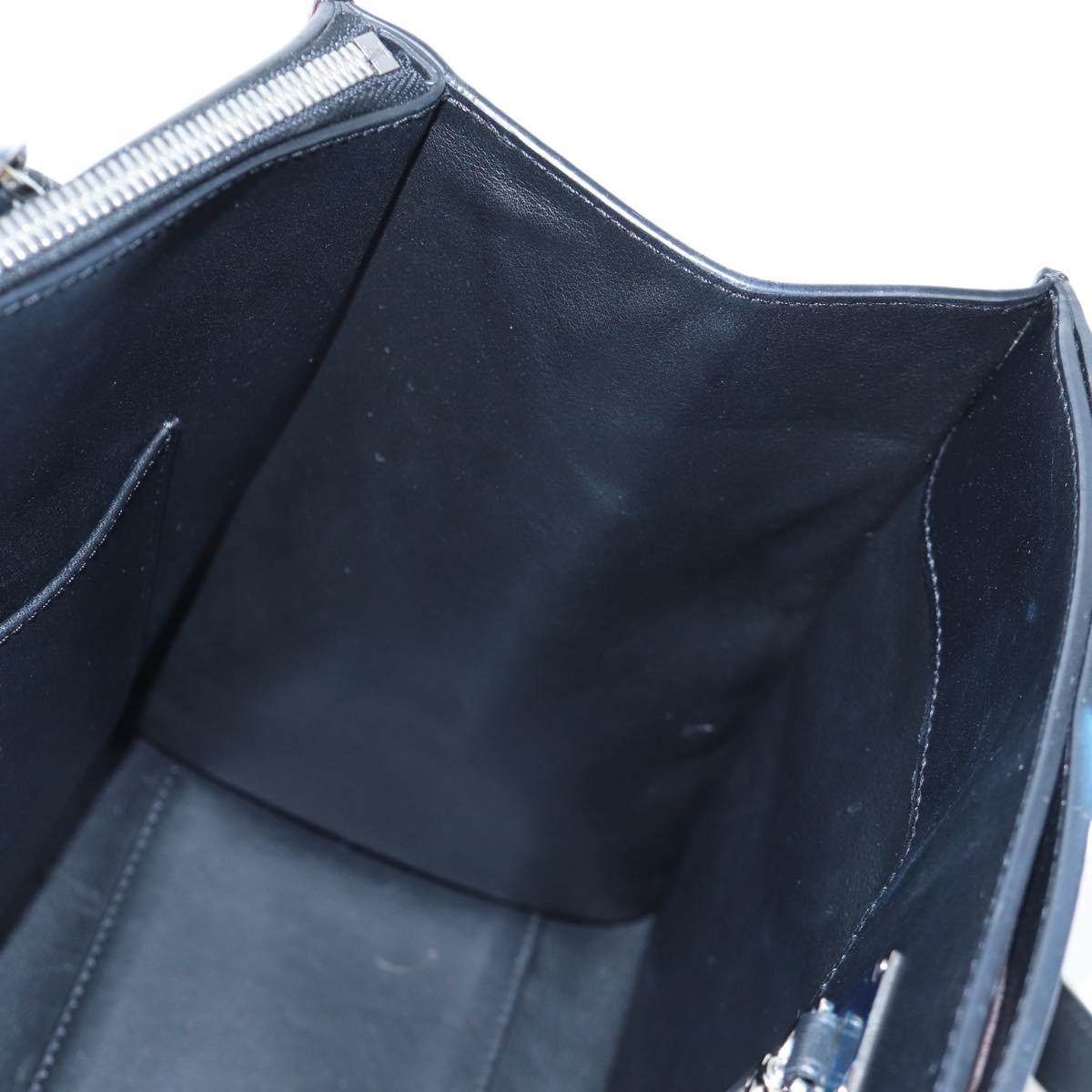LOUIS VUITTON City Steamer MM Hand Bag Leather Black Silver LV Auth 195902SM