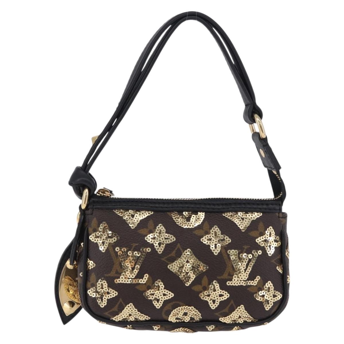 LOUIS VUITTON Monogram Eclipse Mini Pochette Accessoires M60125 Auth 195904SAV
