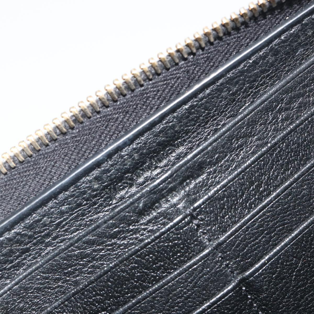 SAINT LAURENT Cassandra Long Wallet Leather Black Gold Auth 195906A
