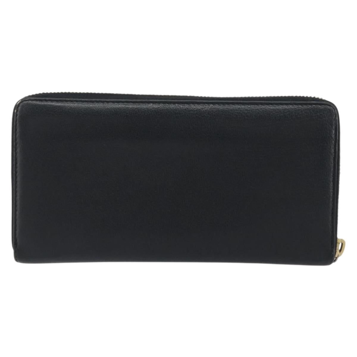 SAINT LAURENT Cassandra Long Wallet Leather Black Gold Auth 195906A