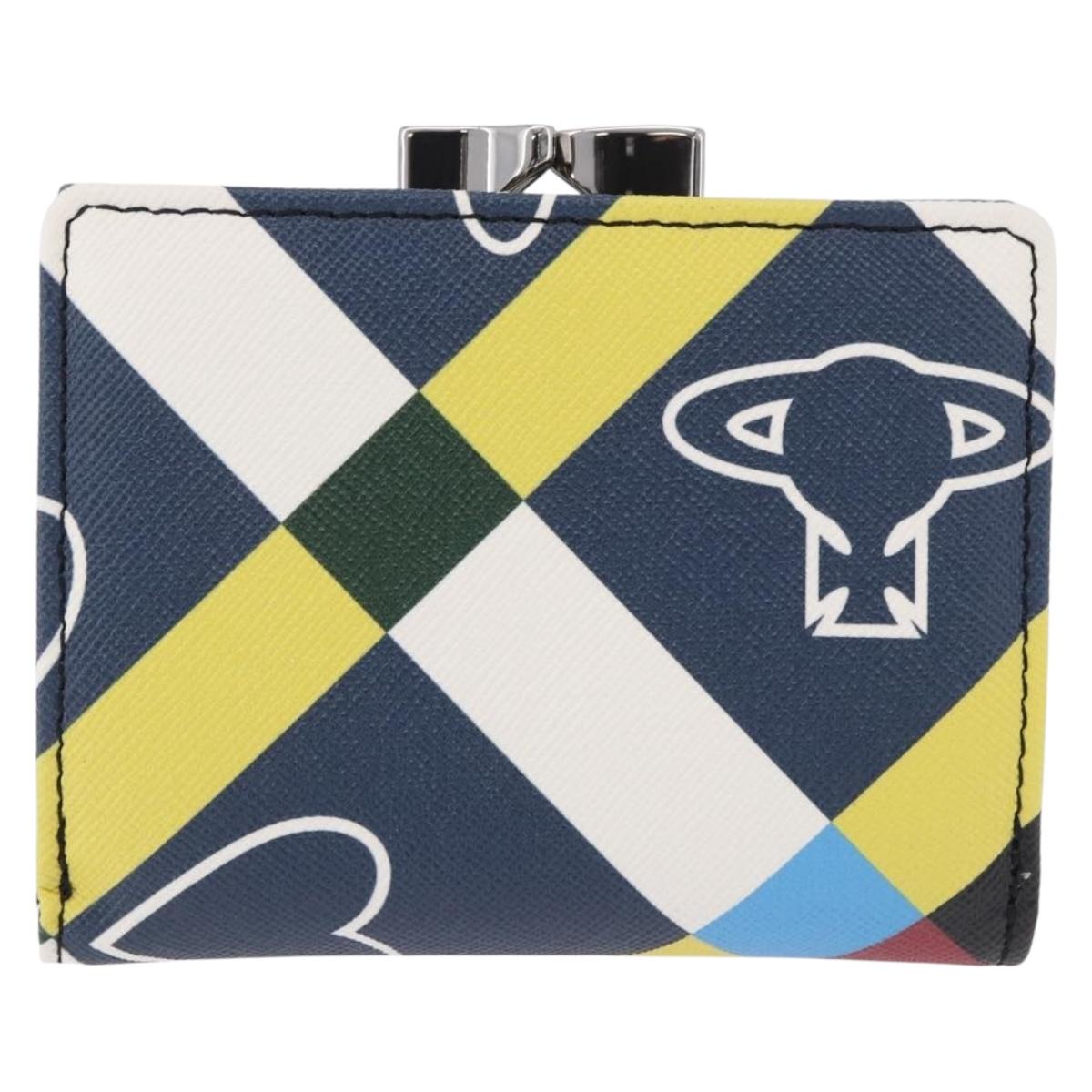 Vivienne Westwood Wallet PVC Canvas Multicolor Silver Auth 195907A