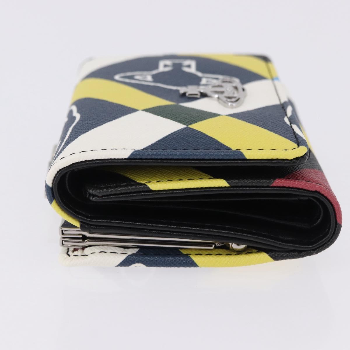 Vivienne Westwood Wallet PVC Canvas Multicolor Silver Auth 195907A