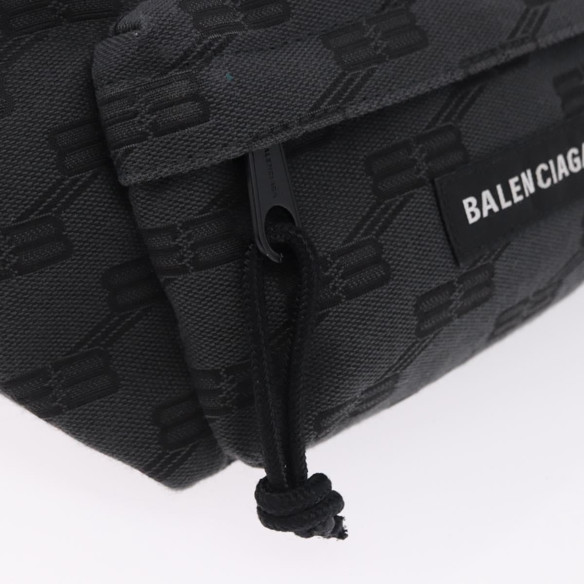 BALENCIAGA Body Bag Canvas Black Auth 195910A