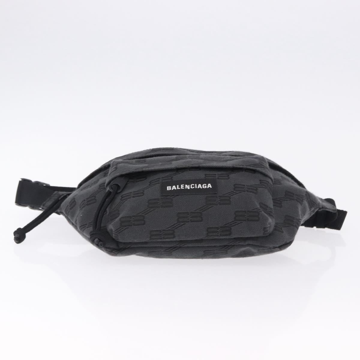 BALENCIAGA Body Bag Canvas Black Auth 195910A