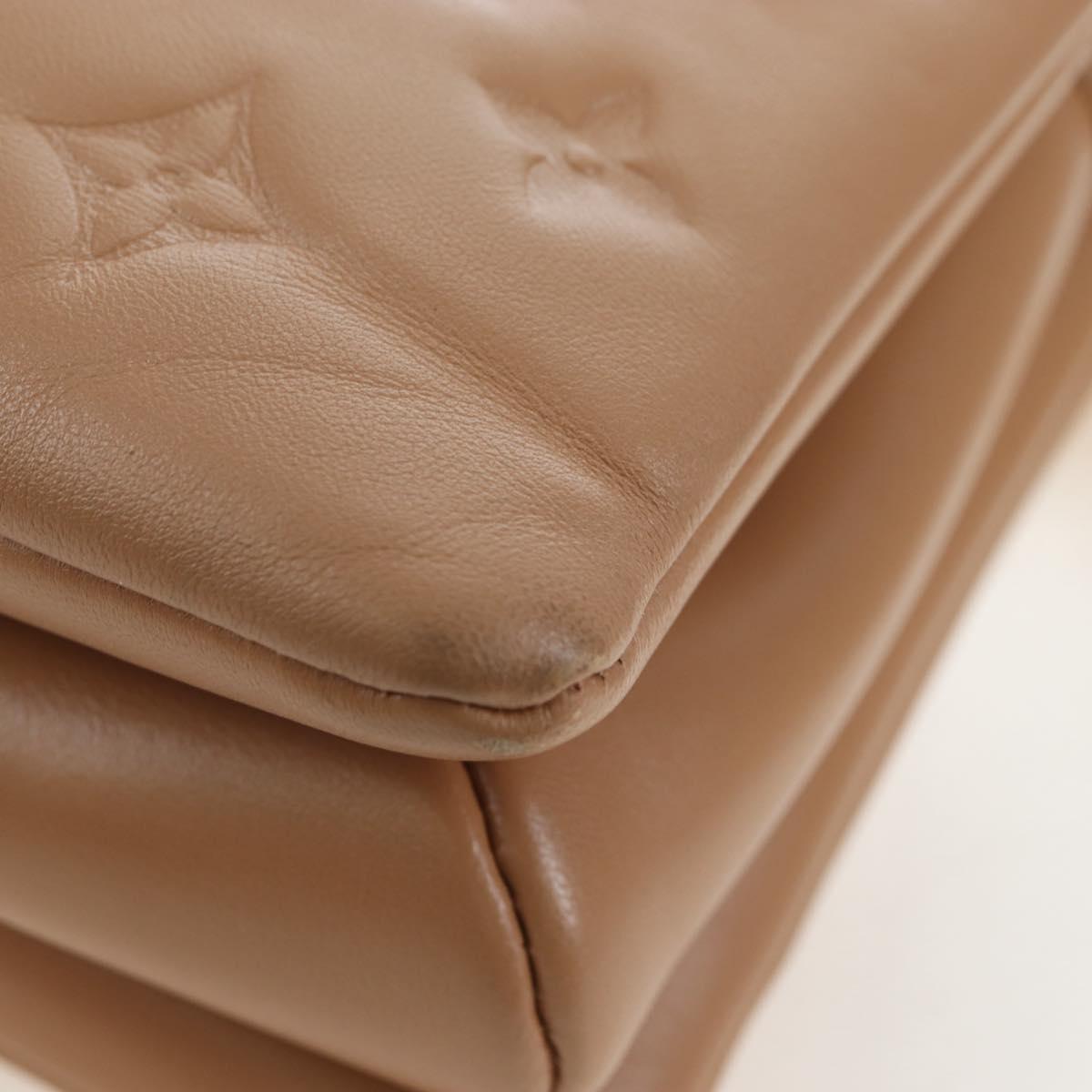 LOUIS VUITTON Monogram Emboss Kussan PM Shoulder Bag Taupe M21263 Auth 195912V