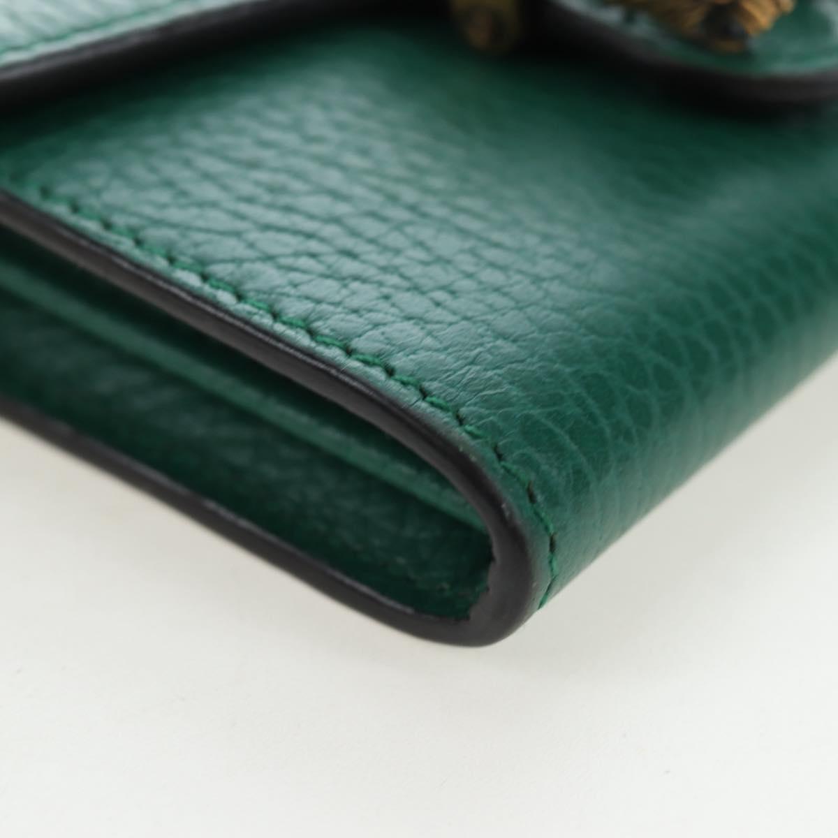 GUCCI Dionysus Chain Wallet Leather Green 574930 Auth 195913M