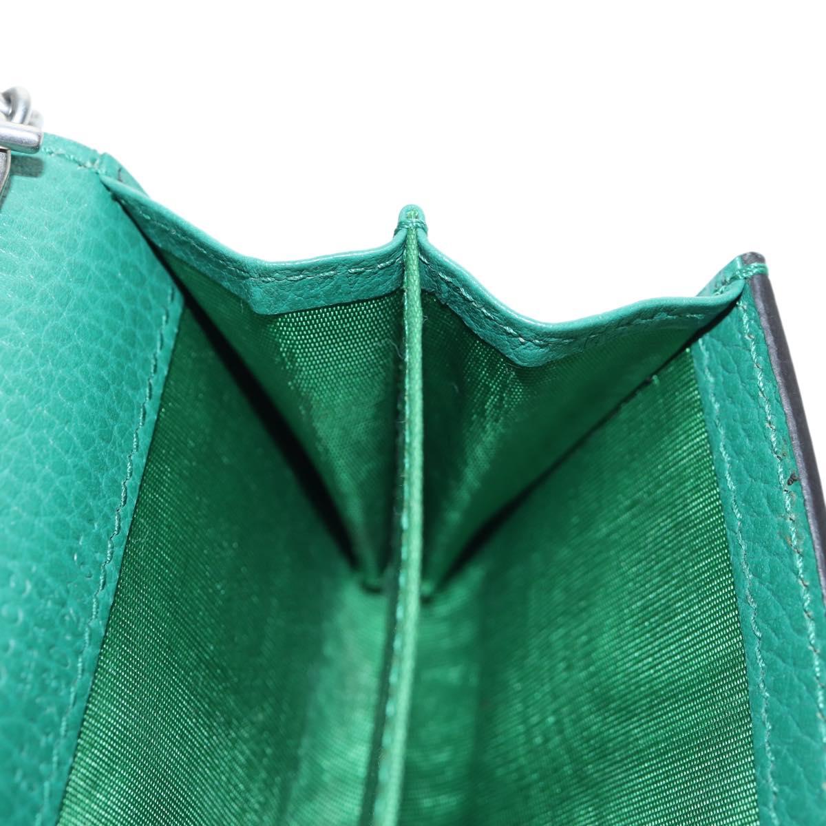 GUCCI Dionysus Chain Wallet Leather Green 574930 Auth 195913M