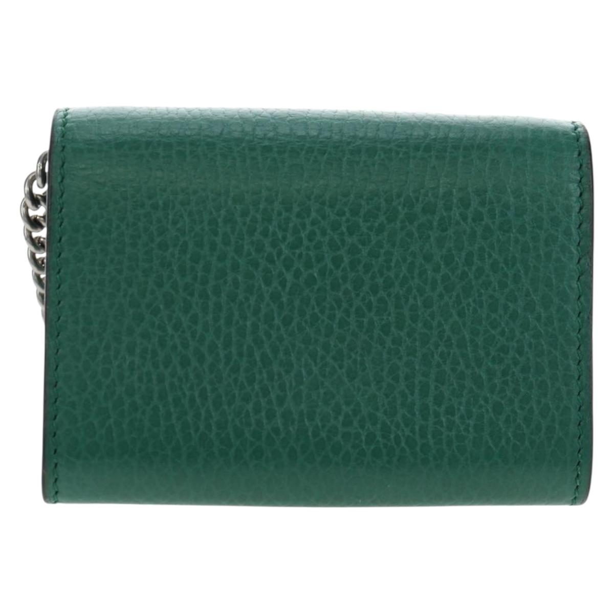 GUCCI Dionysus Chain Wallet Leather Green 574930 Auth 195913M