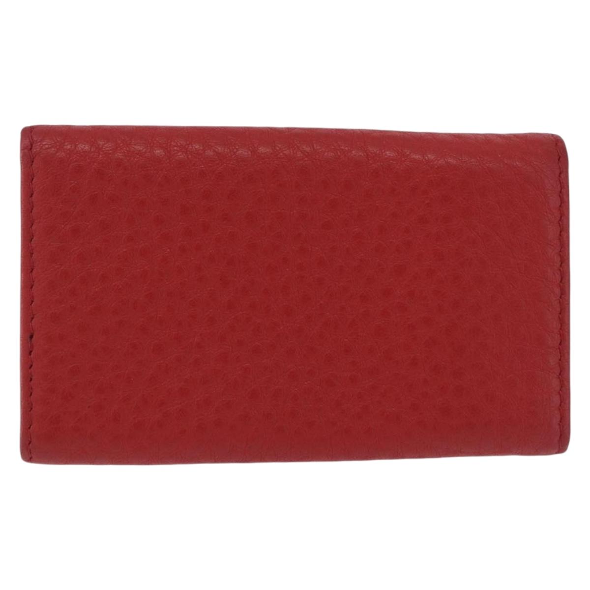 PRADA Key Case Vittero Dino Leather Red Auth 195914A