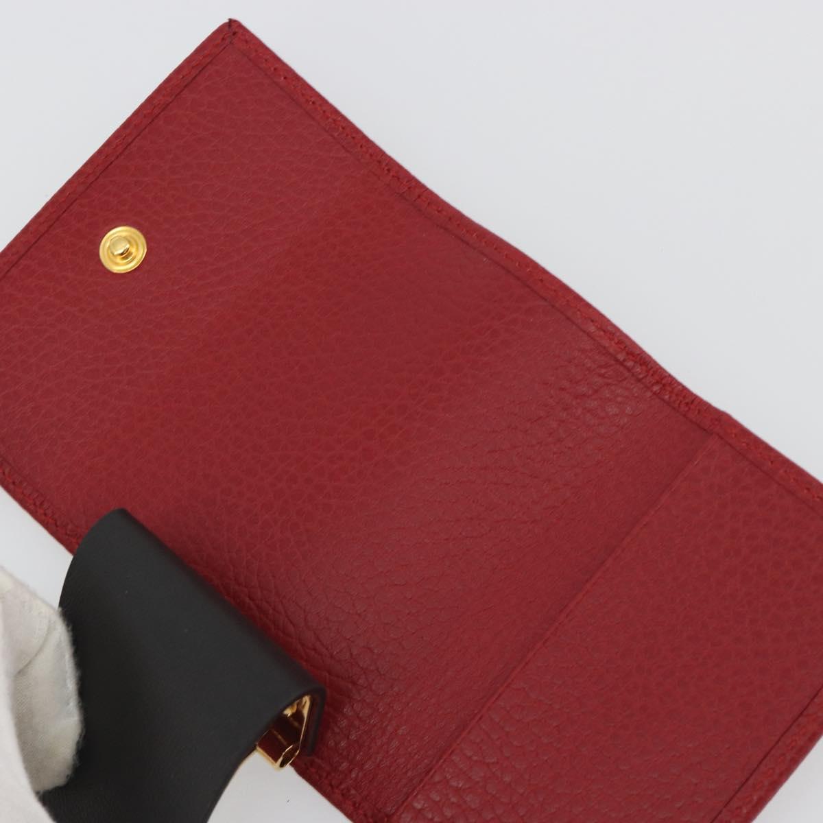 GUCCI GG Marmont Key Case Leather Red Gold 456118 Auth 195916M