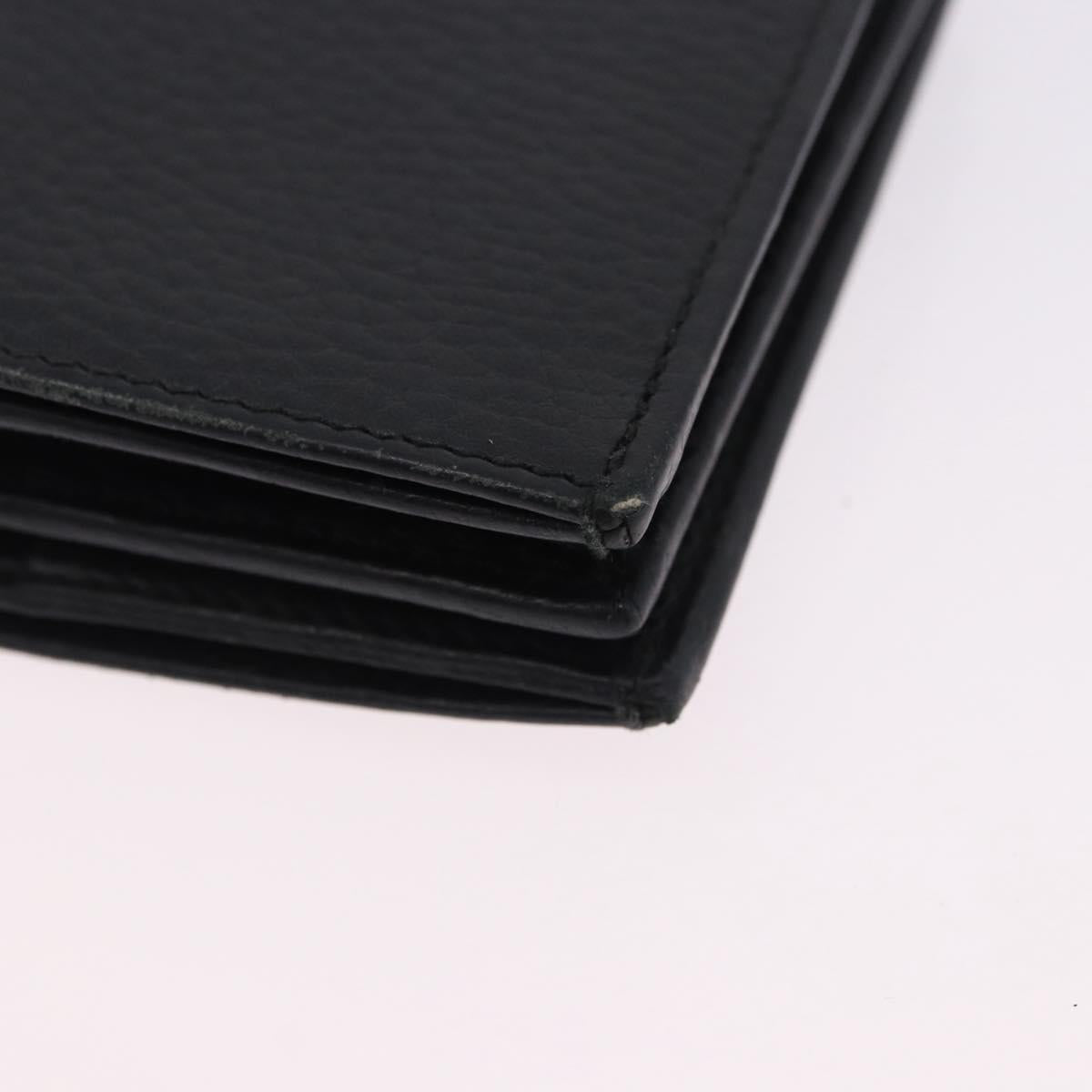 GUCCI GG Marmont Bifold Wallet Leather Black Gold 456126 Auth 195918A