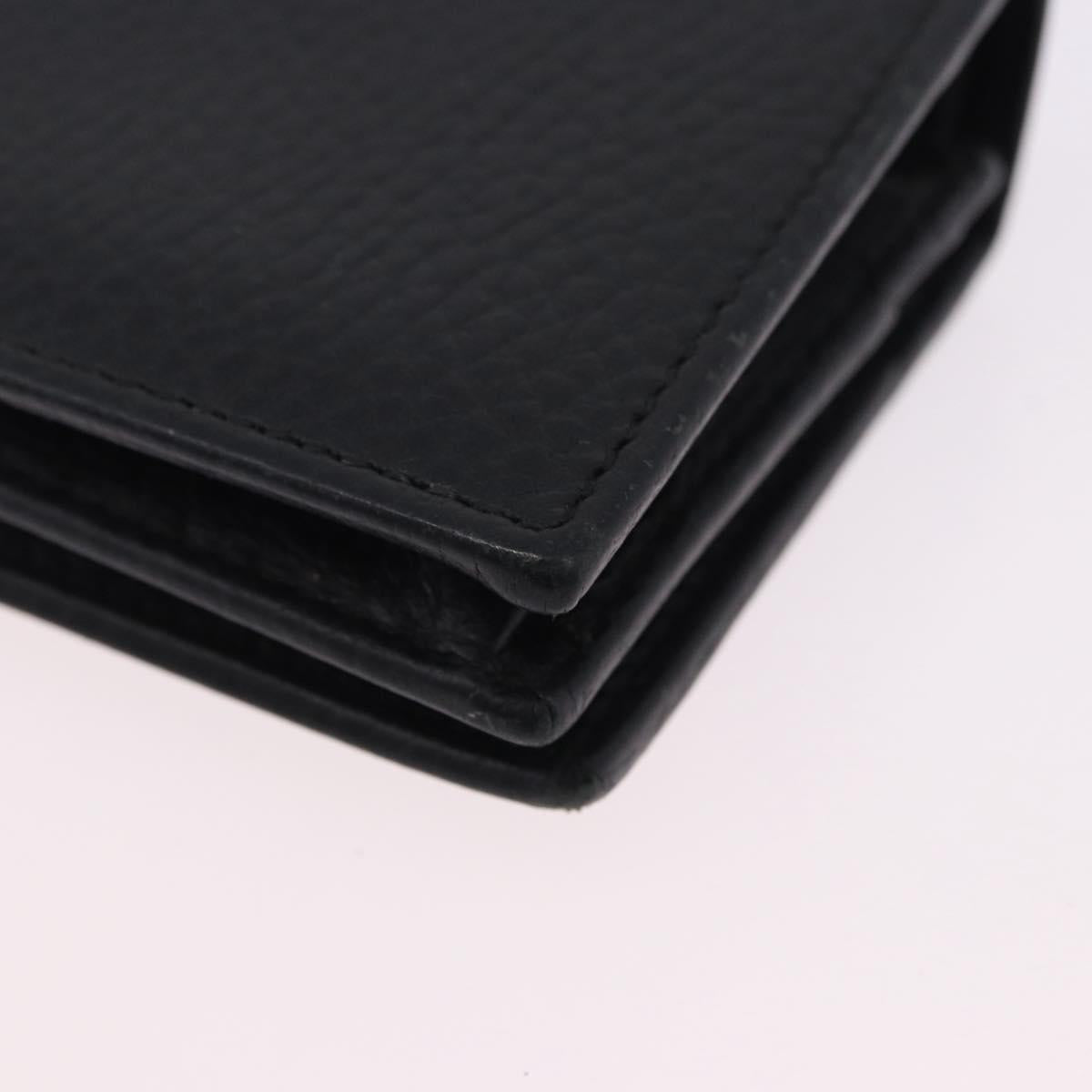 GUCCI GG Marmont Bifold Wallet Leather Black Gold 456126 Auth 195918A