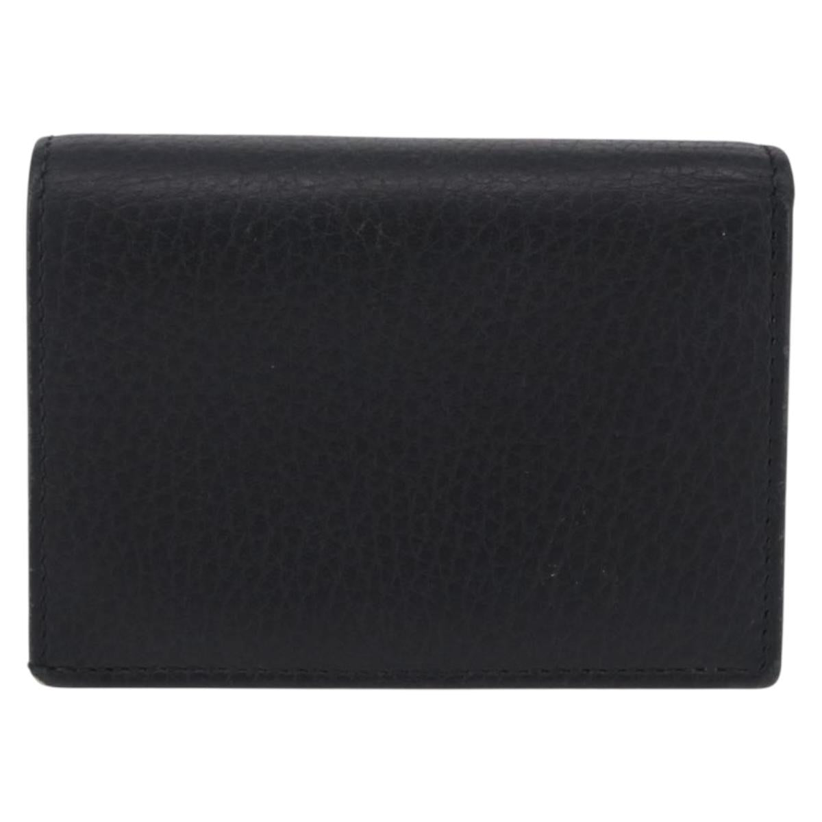 GUCCI GG Marmont Bifold Wallet Leather Black Gold 456126 Auth 195918A