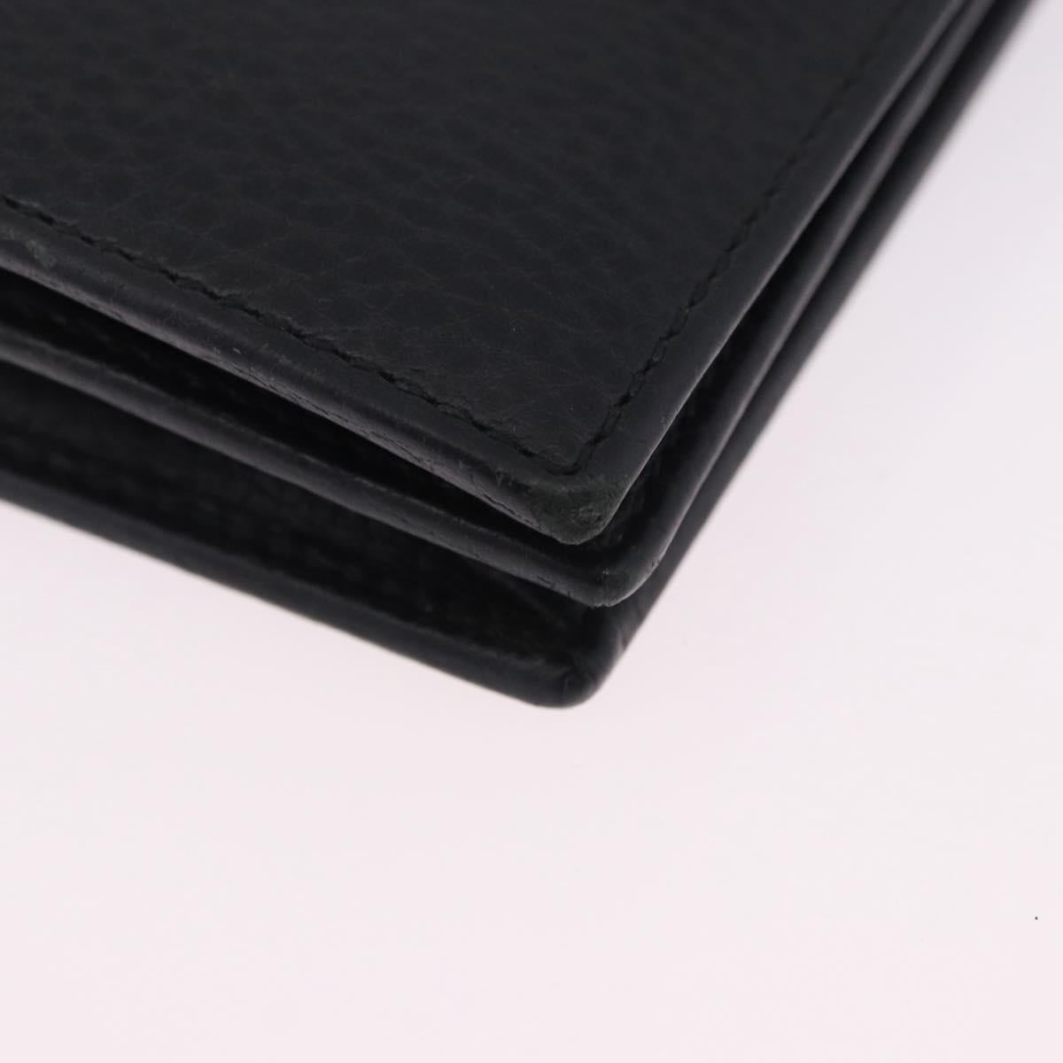 GUCCI GG Marmont Bifold Wallet Leather Black Gold 456126 Auth 195918A