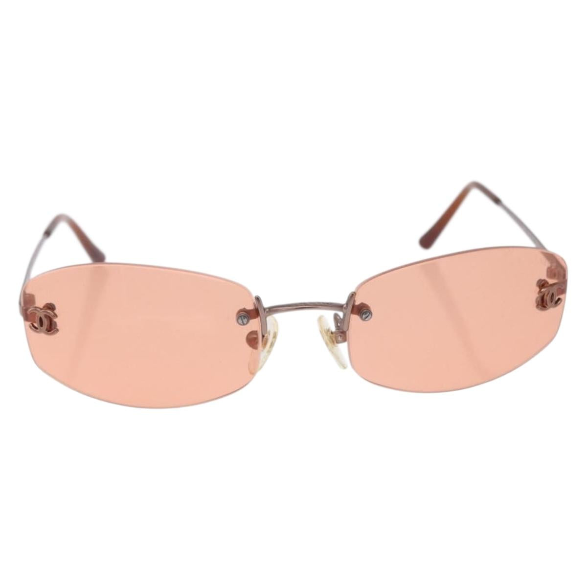 CHANEL Sunglasses COCO Mark Brown CC Auth 195920V