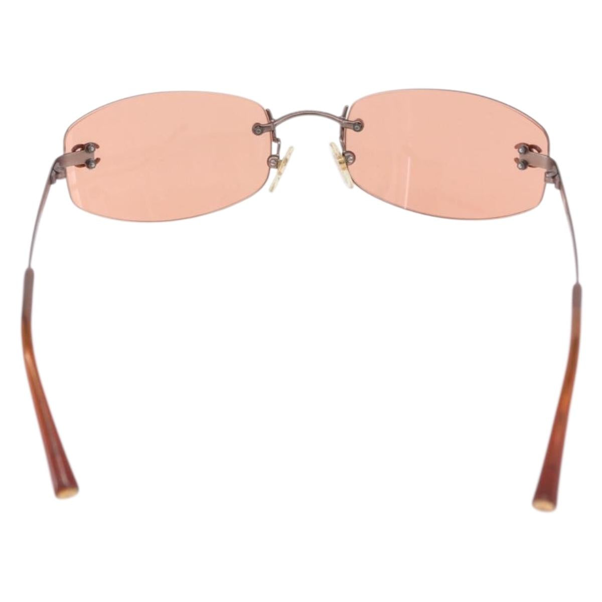 CHANEL Sunglasses COCO Mark Brown CC Auth 195920V