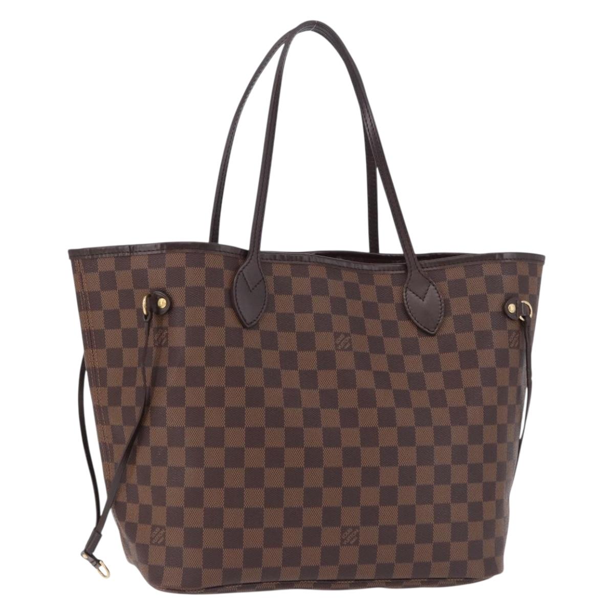 LOUIS VUITTON Damier Ebene Neverfull MM Tote Bag N51105 LV Auth 195924V