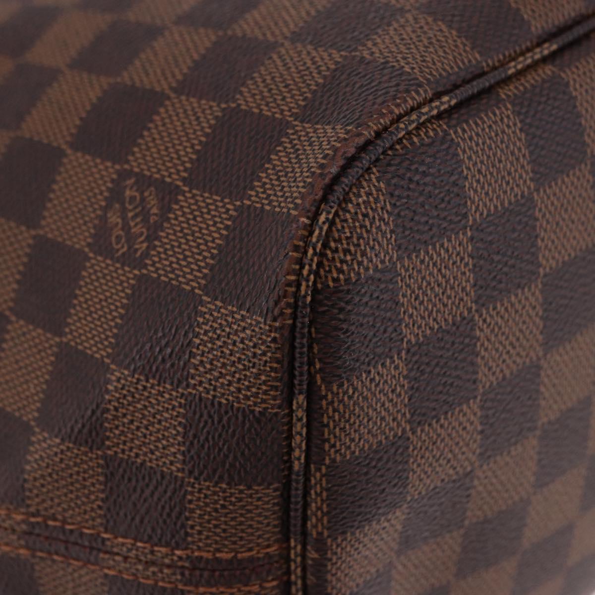 LOUIS VUITTON Damier Ebene Neverfull MM Tote Bag N51105 LV Auth 195924V