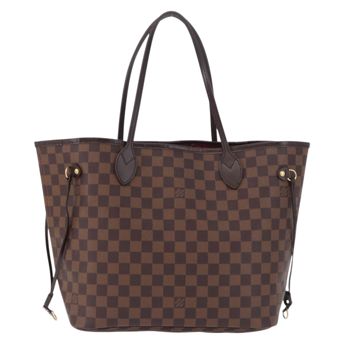 LOUIS VUITTON Damier Ebene Neverfull MM Tote Bag N51105 LV Auth 195924V