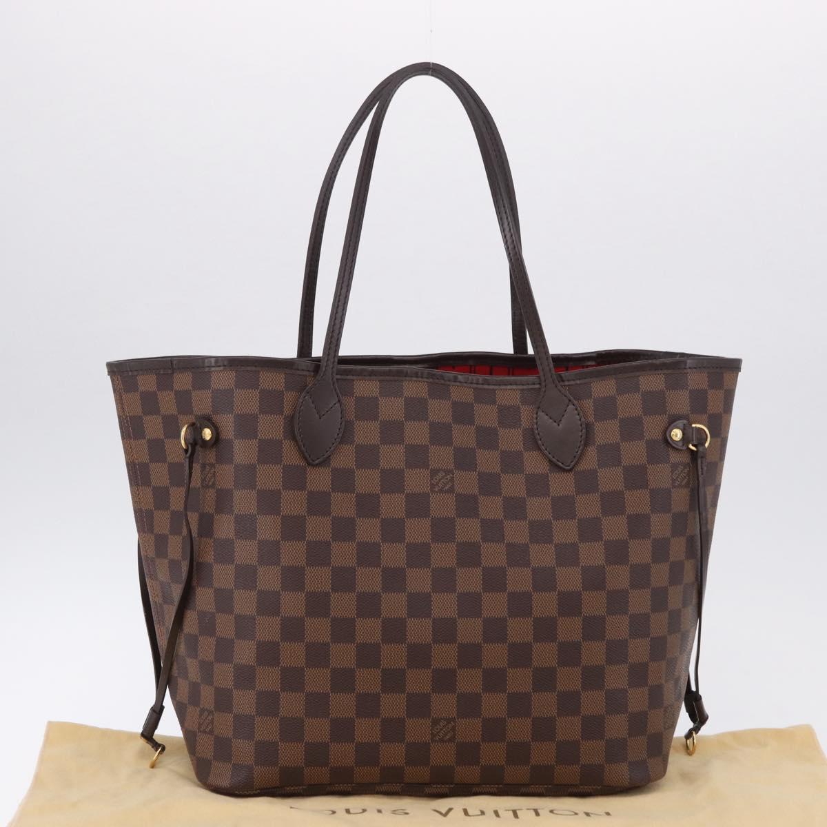 LOUIS VUITTON Damier Ebene Neverfull MM Tote Bag N51105 LV Auth 195924V