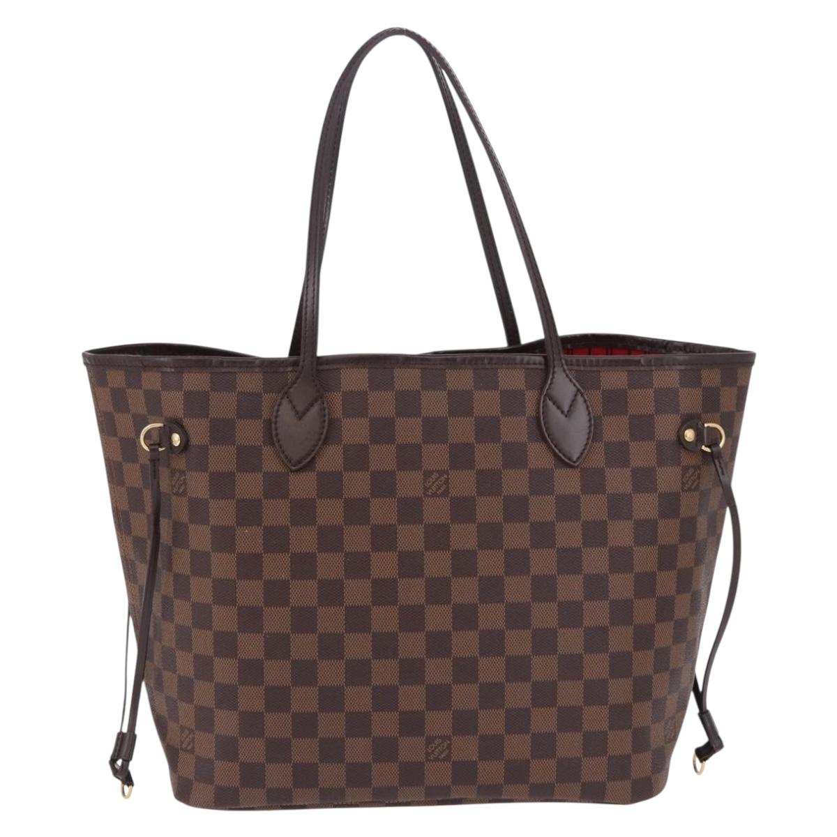 LOUIS VUITTON Damier Ebene Neverfull MM Tote Bag N51105 LV Auth 195924V